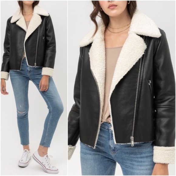 Love Tree Jackets & Blazers - Black leather Jacket